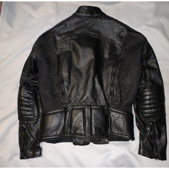Vintage 4Star Leather Jacket Biker Moto Flight Bomber Jacket Armored Sz 44 - Picture 8 of 11